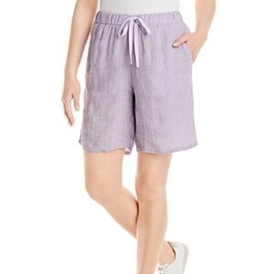 NWT Eileen Fisher Organic Linen Puckered Gingham Shorts size XS